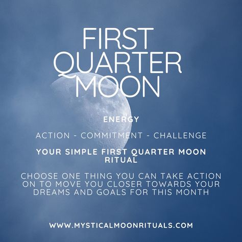 1st Quarter Moon Ritual, First Quarter Moon Ritual, Quarter Moon Ritual, First Quarter Moon, Spiritual Girl, Aura Reading, Quarter Moon, Moon Energy, Moon Spells