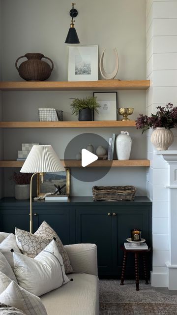 Cindy Clark / Organic Home Styling on Instagram: "Comment SHOP below to receive a DM with the link to shop this post on my LTK ⬇ https://liketk.it/4Kddl

I always get asked the color of our cabinets in our family room. It’s the most stunning green color—Rockbottom by Sherwin Williams. Save this color for later…she’s a good one!☝️ 

#paintcolors #greenpaint #greencabinets #sherwinwilliams" Sherwin Williams Cast Iron Cabinets, Sherwin Williams Cast Iron, Organic Home, Green Cabinets, Home Styling, Green Paint, Sherwin Williams, Green Color, Green Colors