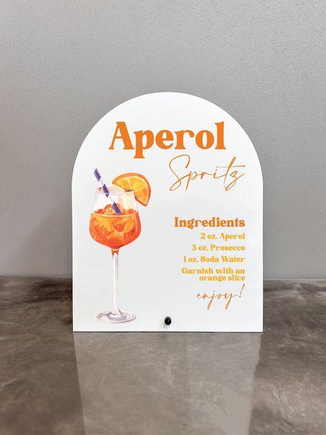 Aperol Spritz Bar Sign, Spritz Bar Sign, Aperol Spritz Sign, Aperol Spritz Bridal Shower Theme, Aperol Spritz Party Theme, Aperol Spritz Bar, Spritz Party, Spritz Bar, Arch Sign