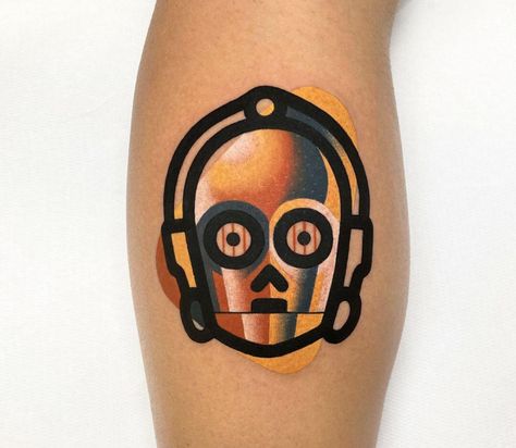 C-3PO tattoo by Mambo Tattooer | Photo 31247 C3po Tattoo, Steve Butcher Tattoo, Harmony Tattoo, Italy Tattoo, Colored Tattoo, Helmet Tattoo, Tarot Tattoo, Devil Tattoo, Movie Tattoo