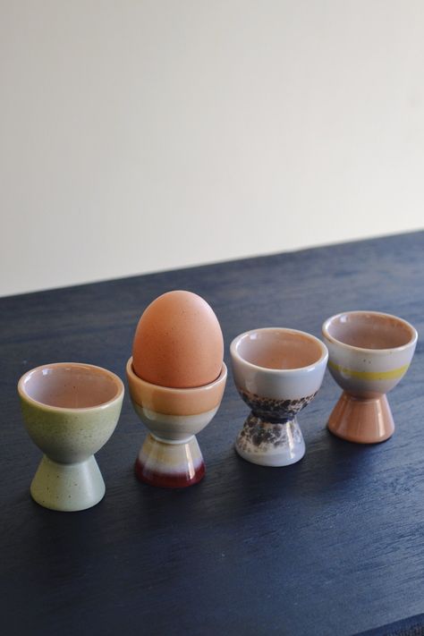 We’re in love with these set of four ceramic egg cups, their lovely shape and spring colour finishes will definitely give shine to your table setting. Every cup is unique due to the handmade finish. PRODUCT DETAILS H: 6 x D: 5cm. Material: Stoneware Dishwasher proof Egg Cup Ceramic, Ceramic Egg Cup, Ceramic Egg Cups, Ceramic Egg, Egg Cups, Wheel Thrown, Spring Colors, Egg Cup, Table Setting