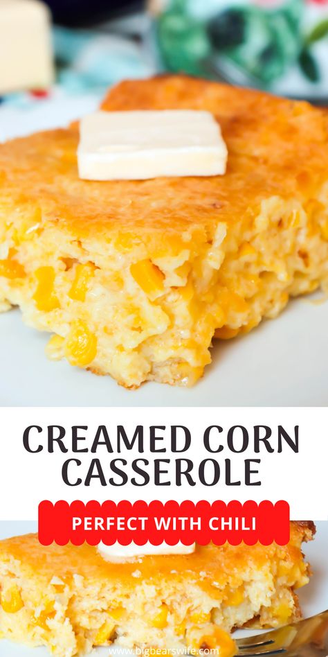 Cornbread Creamed Corn, Creamed Corn Casserole, Corn Cornbread, Creamed Corn Casserole Recipe, Creamed Corn Cornbread, Easy Corn Casserole, Cream Corn Casserole, Cornbread With Corn, Recipe Thanksgiving