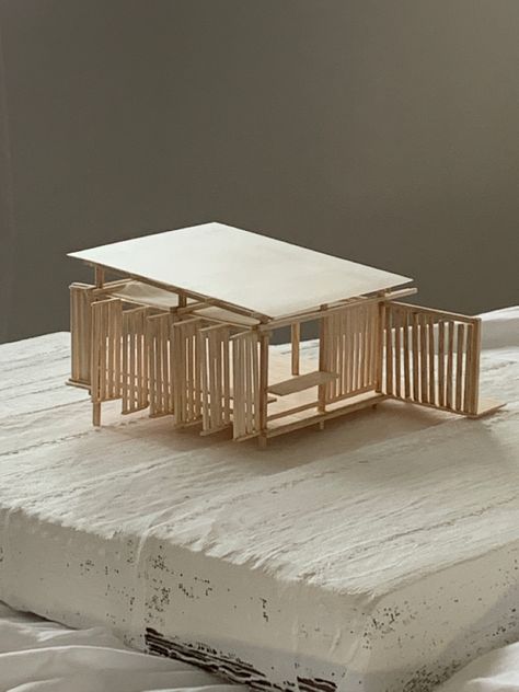 Small Structures Architecture, Balsa Architecture Model, Balsa Wood Models Architecture, Architecture Model Photography, Building House Aesthetic, Architectural Models Conceptual, Clay Architecture Model, Architecture Model Ideas, Site Model Architecture