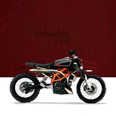 2016 KTM Duke 390 that has been rendered to look like a scrambler. Street Moto, Ktm 390 Duke, Duke 250, Custom Dirt Bike, Ktm 390, Duke 390, Cafe Racer Design, Moto Car, Motorbike Design