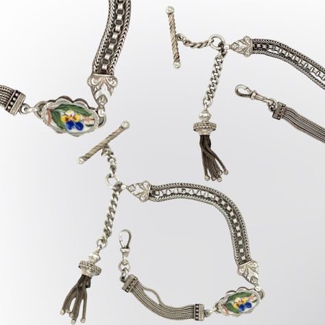 Our truly beautiful Victorian Silver Enamel Albertina c1890, so called because it is a mini version of an Albert chain, would make the perfect everyday bracelet, available in store and online. #avenuejjewellery #antiquejewellery #albertinas #victorianjewellery #albertinabracelet #silveralbertina #themooloolabaesplanade Everyday Bracelet, Antique Bracelets, Silver Enamel, Antique Jewellery, Silver Chain, In Store, Bracelet, Chain, Silver