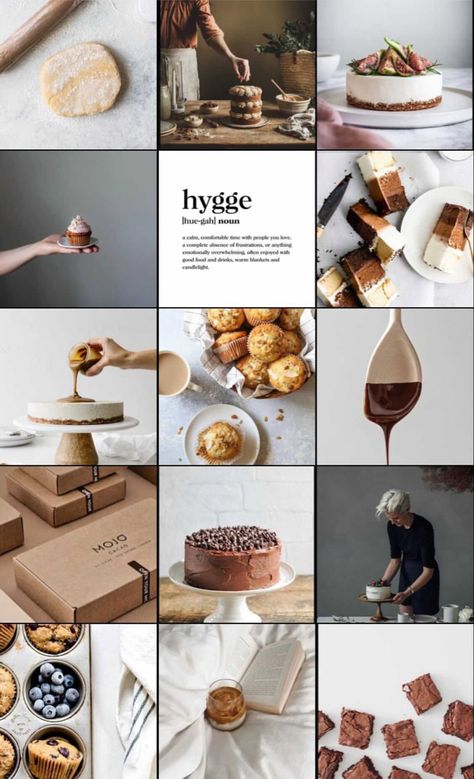 Food Photography Color Palette, Home Bakery Instagram Feed, Coffee And Dessert Aesthetic, Minimalistic Food Photography, Pastry Photography Ideas, Food Instagram Feed, Minimalist Food Photography, Pastry Aesthetic, Dessert Poster