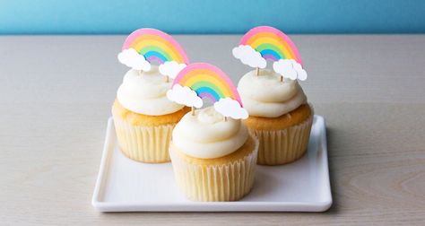 Rainbow Cupcake Toppers, Fondant Rainbow, Rainbow Ideas, Oz The Great And Powerful, Rainbow Themed Birthday Party, Rainbow Donut, Rainbow Cupcake, Cheap Clean Eating, My Little Pony Party