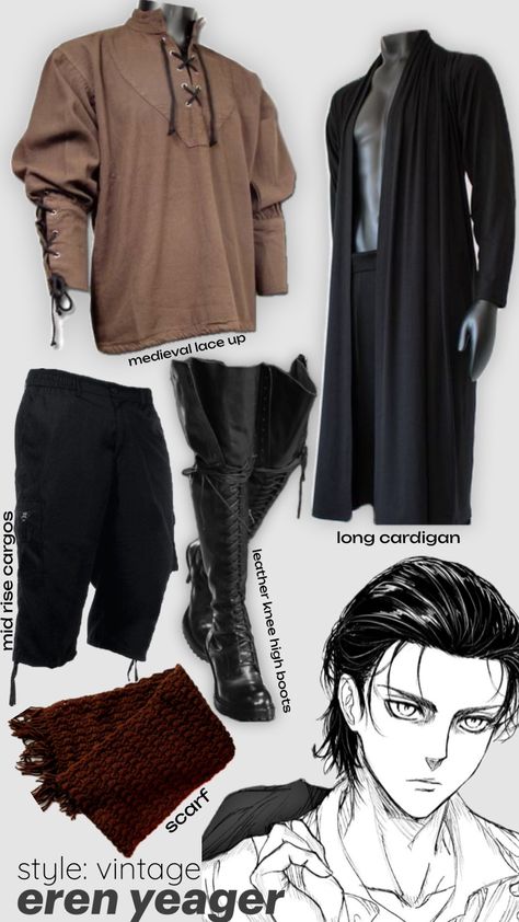 eren yeager (requested) Made With Shuffles, Guys Fashion Casual, Mens Smart Casual Outfits, Techwear Fashion, Concept Clothing, Anime Inspired Outfits, Men's Outfits, Eren Yeager, Men Stylish Dress