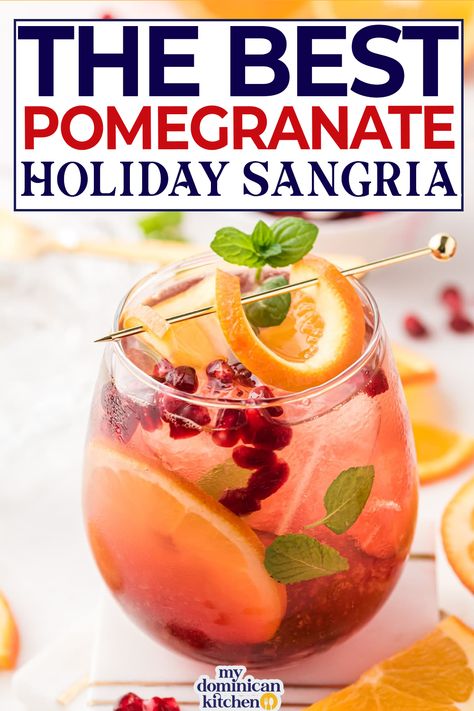 Pomegranate Sangria Recipes, Winter Sangria Recipes, Holiday Sangria Recipes, Christmas Sangria Recipes, Pomegranate Sangria, White Wine Sangria Recipe, Sparkling Sangria, White Sangria Recipe, Pomegranate Cocktails