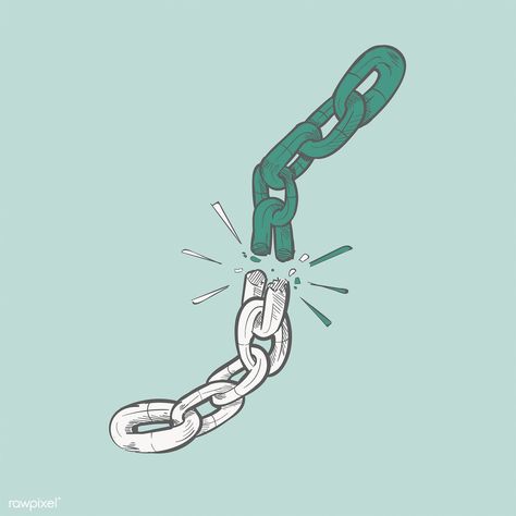 Freedom Illustration Art, Freedom Illustration, Chain Illustration, Chain Drawing, Freedom Drawing, Broken Chain, Hand Drawing, Premium Vector, Okay Gesture