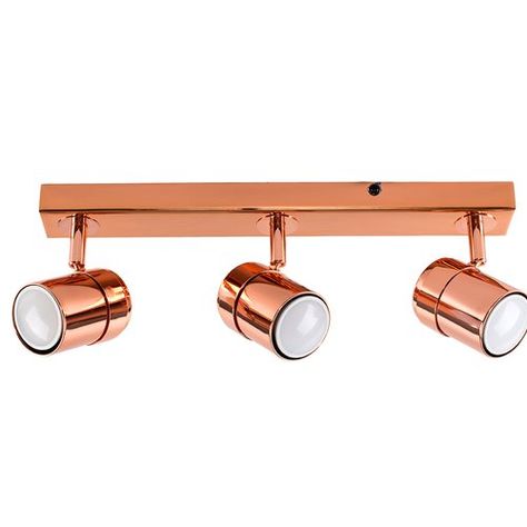 Rosie 3-Light Ceiling Spotlight MiniSun Fixture Finish: Copper Bar Ceiling, Led Ceiling Spotlights, Copper Ceiling, Bar Ceilings, Energy Efficient Design, Dar Lighting, Ceiling Spotlights, Flush Ceiling Lights, Contemporary Living