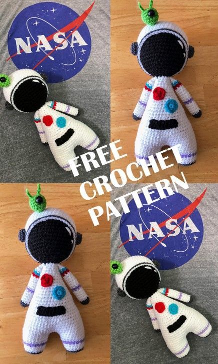 Crochet Astronaut Lovey, Amigurumi Astronaut Free Pattern, Crochet Astronaut Pattern Free, Crocheted Astronaut, Crochet Astronaut, Space Crochet, Crochet Space, Doll Free Crochet Pattern, Lovey Pattern