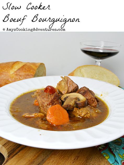 Amy's Cooking Adventures: Slow Cooker Boeuf Bourguignon Crockpot Freezer Meals, Slow Cooking, Family Friendly Meals, Freezer Meals, Slow Cooker, Healthy Eating, Dessert