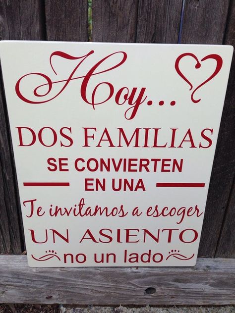 Spanish Wedding Sign Today Two Families Become One Pick a Seat Not a Side Wedding Wood Sign Hoy Dos Wood Decoration Ideas, Wood Bed Frame Diy, Maple Wood Flooring, Patio Wall Decor, Family Rules Sign, Diy Wood Wall, Christmas Wooden Signs, Signs Decor, Pick A Seat