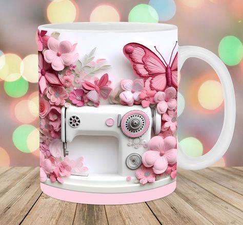 Mug Template, Mug Sublimation, Mug Wrap, Sewing Machine, Png Files, Drawing And Illustration, Sublimation Design, Digital Files, Digital Drawing