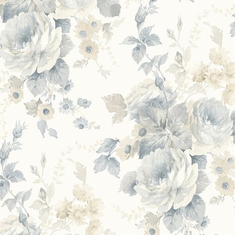 Bedroom Wallpaper Texture, White Floral Wallpaper, Blue Floral Wallpaper, Vinyl Roll, Wall Art Wallpaper, Vinyl Rolls, Paint Colors For Home, Birch Lane, Floral Wall Art