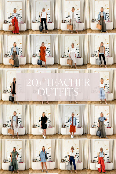 I rounded up over 20 teacher outfits that are perfect for the classroom! I styled each piece multiple ways to show how versatile they are! Wearing an XS/0 in everything Versatile Outfits For Women, What To Wear Teacher Outfits, Back To School Teacher Outfits 2024, Outfit Inspo Teacher, Womens Teacher Outfits, Teacher Fashion 2024, School Principal Outfits Women, Teacher School Picture Outfit, Teacher Capsule Wardrobe 2024