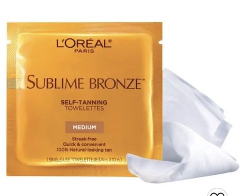 L’ORÉAL PARIS Self Tanning Tinted Lotion Sublime Bronze Towelettes Medium (6-pk) L'Oréal Paris Self-Tanning Tinted Lotion Sublime Bronze Towelettes in Medium come in a convenient 6-pack for effortless and mess-free application. These towelettes offer a streak-free and natural-looking tan, providing a radiant and sun-kissed glow to the skin. The tinted lotion formula ensures easy and even application, allowing you to achieve a flawless tan without the need for a professional salon visit. With a medium shade intensity, these towelettes are suitable for a range of skin tones, providing a customizable tan that complements your natural complexion. Ideal for use on the body, these self-tanning towelettes are perfect for achieving a tan at home or on the go. Whether preparing for a special occasi