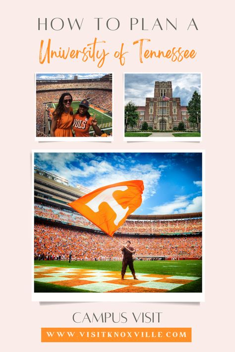 Are you a soon-to-be college bound student? Come visit Knoxville and check out the University of Tennessee! University Of Tennessee Knoxville, University Of Tn, Neyland Stadium, University Housing, College Tour, College Visit, State Of Tennessee, Knoxville Tennessee, Tennessee River