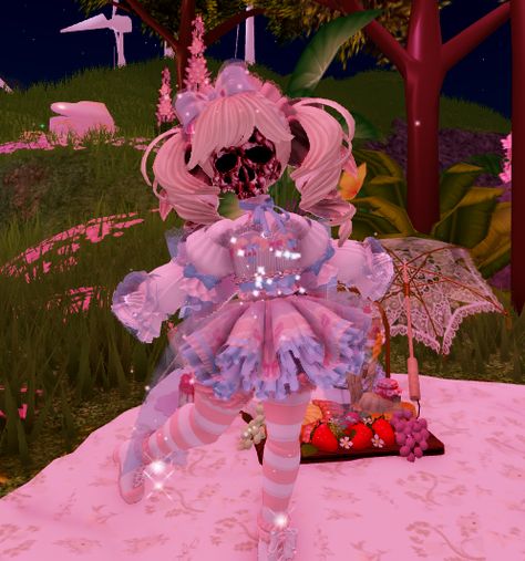 Scary cute girl in royale high Royal High Easter Outfit, Decora Royale High Outfits, Royale High Decora Outfits, Pastel Royale High Outfits, Pastel Perfect Outfit Royal High, Decora Outfits, Easter Items, Royale High, Easter Outfit