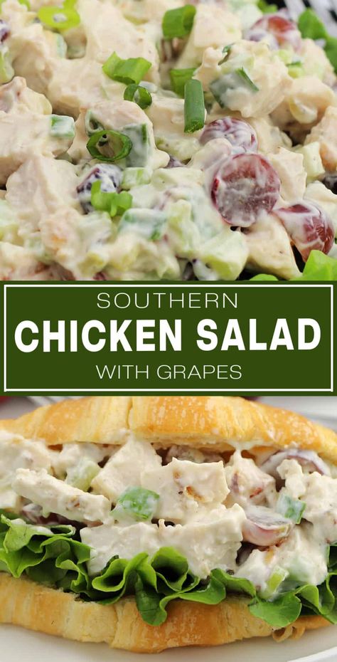 Dinnerin321 Chicken Salad, Chicken Grape Salad Sandwich, Chicken Salad Recipe With Grapes Pecans, Good Chicken Salad Recipes, Chicken And Grape Salad, Best Way To Cook Chicken For Chicken Salad, Chicken Salad With Red Grapes, Southern Living Chicken Salad, Chicken Salad Recipe With Grapes And Apples