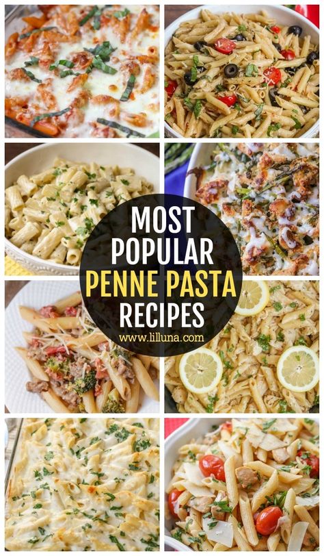 Cold Penne Pasta Recipes, Types Of Pasta Dishes, Penne Noodle Recipes, Penne Rigate Recipes, Easy Penne Pasta Recipes, Baked Penne Pasta Recipes, Penne Rustica, Penne Pasta Salads, Prep Dinners