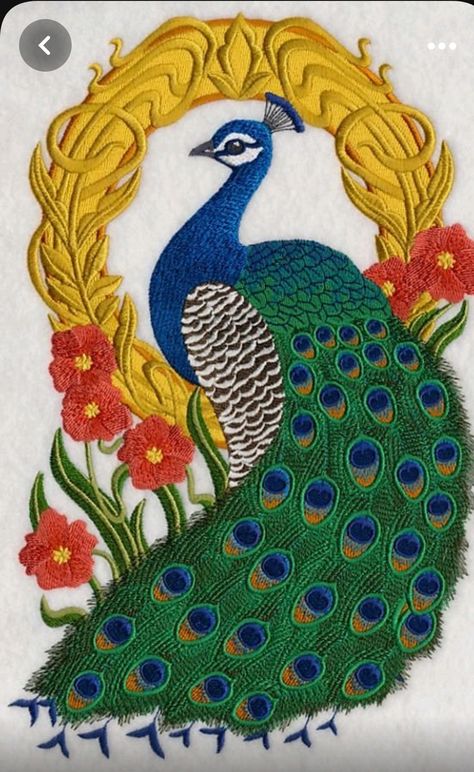 Peacock Embroidery Designs, Machine Embroidery Quilts, Waffle Weave Towels, Peacock Art, Embroidered Quilts, Bird Embroidery, Creative Embroidery, Embroidered Towels, Handwork Embroidery Design