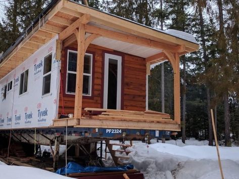 High Boy Tiny House by Small House Innovation 003 Tiny Home Shed, Semi Truck Trailer, Cheap Tiny House, Trailer House, Tiny House Trailer, Trailer Home, Semi Trailer, Rat Race, Cabin Ideas