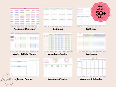 Digital Teacher Planner - Google Sheets Template - Nics Creative Chaos Google Sheets Teacher Planner, Teacher Planning Binder, Google Sheets Templates, Digital Teacher Planner, Creative Chaos, Student Info, Teacher Planning, Lesson Planner, Free Teacher