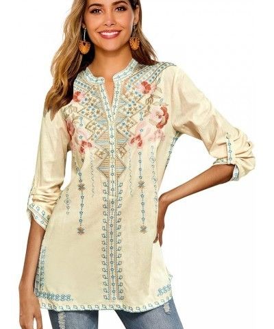 【 FLORAL EMBROIDERED 】 -- Traditional floral pattern embroidered on this mexican style long sleeve blouses which made it really attractive and high-end. The embroidered tops is always a trendy fashion for women who prefer vintage tops, peasant tops and ethnic tops. With such a big part of embroidery detailed design and exquisite craft. This long sleeve embroidered tops for fall will surprise you.【 MEXICAN STYLE】-- This blouse belong to our New Fall Mexican Peasant Blouses series. Which is our...