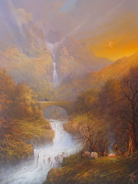 Joe Gilronan Art, Middle Earth Landscape Art, Joe Gilronan, Tolkien Artwork, Alan Lee, John Howe, Hobbit Art, Middle Earth Art, Into The West