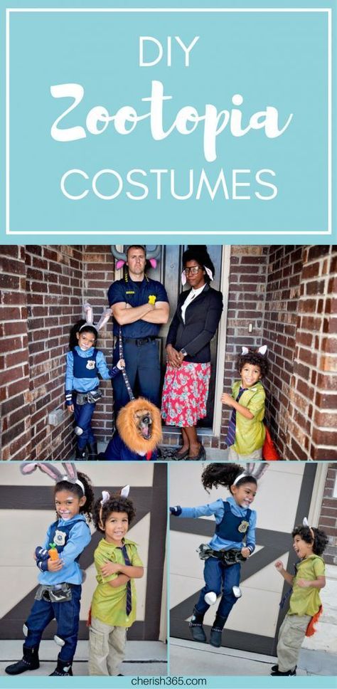 DIY Disney's Zootopia Halloween costume. Fall is a great time to get your fun and creative juices flowing! A family Halloween costume ensures a night of fun where your family's personality can shine! And who doesn't love Zootopia? This is a great family friendly costume idea! #familycostume #DIYHalloween #DIYcostume #Halloweencostume Zootopia Halloween, Zootopia Costume, Disney Cosplay Ideas, Family Themed Halloween Costumes, Family Halloween Costume, Themed Halloween Costumes, Disneyland Halloween, Homemade Halloween Costumes, Disney Halloween Costumes