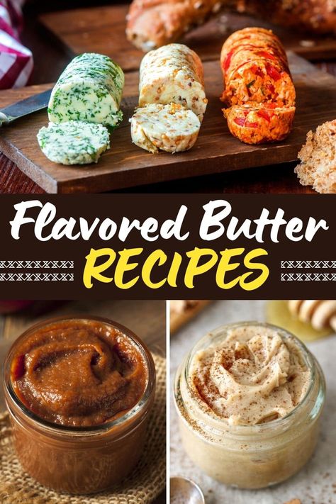 These flavored butter recipes are fantastic! They’re sweet, savory, creamy, and you 'butter' believe they'll add a new level of yum to your meals. Flavored Butter Recipes, Butter Recipes Homemade, Cranberry Butter, Diy Butter, Compound Butter Recipe, Fancy Butter, Herb Butter Recipe, Slow Cooker Apple Butter, Seasoned Butter