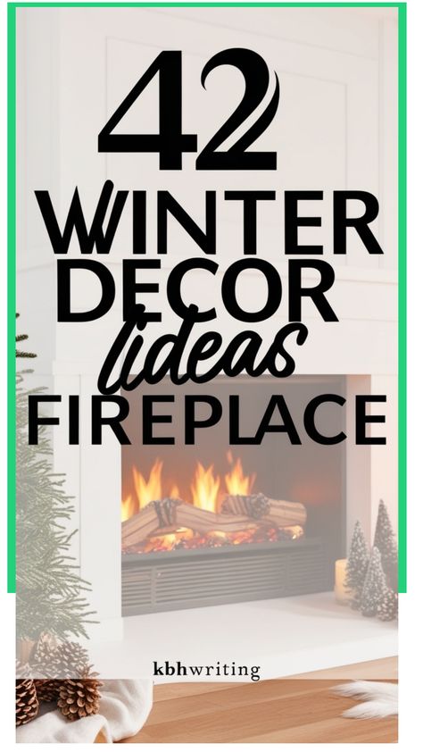 42 winter decor ideas featuring a cozy fireplace. Winter Fireplace Aesthetic, Winter Fireplace Decor After Christmas, Winter Fireplace Mantle Decor, Cozy Winter Fireplace, Winter Mantel Decorating Ideas, Fireplace Mantel Decorating Ideas, Fireplace Aesthetic, Winter Fireplace Decor, Decorate After Christmas