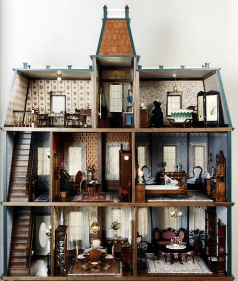 • Come Home • Victorian Dollhouse Furniture, Doll House Plans, Doll House Crafts, Victorian Dollhouse, Dolls House Interiors, Victorian Dolls, Modern Dollhouse, Miniature Houses, Miniature House