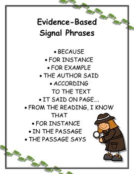 TEXT-BASED CITING EVIDENCE & QUOTES SIGNAL PHRASES VOCABULARY TERMS {POSTER} - FREEBIE Signal Phrases, Intermediate Reading, Citing Evidence, Secular Homeschool, 6th Grade Writing, Citing Text Evidence, English Teacher Resources, Argumentative Writing, English Teaching Resources