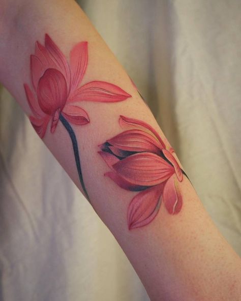 Watercolor Lotus Tattoo, Lotus Tattoo Design, Watercolor Tattoo Flower, Beautiful Flower Tattoos, Cool Forearm Tattoos, Watercolor Tattoos, Tattoo Now, Forearm Tattoo Women, Gothic Tattoo