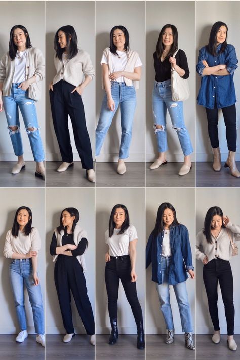 College Outfits For Spring, College Outfits For Petite, Style For College Outfit Ideas, College Wear Outfits Summer, Women Day Outfit, Simple Outfit For Women, Basic College Outfits Capsule Wardrobe, Different Dressing Styles For Women, Minimalist Petite Fashion