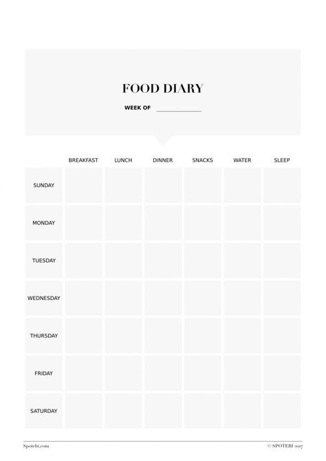 Food Diary Printable, Food Diary Template, Fitness Tracker Printable, Fitness Diary, Diary Template, Motivasi Diet, Ideal Body Weight, Meal Planner Template, Food Tracker