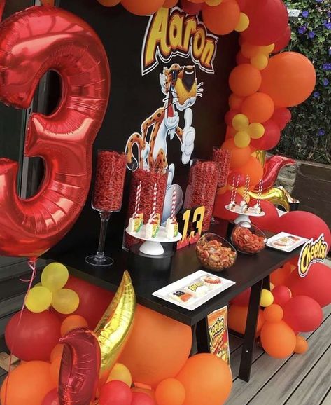 Flamin Hot Cheetos, Hot Cheetos, Favorite Breakfast Recipes, 13th Birthday Parties, Surprise Party, Yellow Walls, Diy Holiday Decor, Boys Birthday, Party Stuff