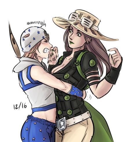 Female Gyro and Johnny from Steel Ball Run Gyro Zeppeli Genderbend, Female Johnny Joestar, Female Gyro Zeppeli, Joestar Family, Gyro Zeppeli, Johnny Joestar, Rule 63, Bizarre Art, Ball Run