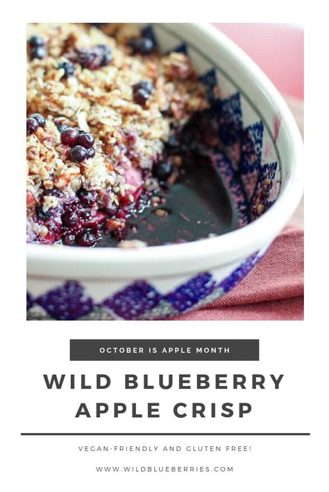 Apple Blueberry Crisp, Blueberry Crisp Recipe, Blueberry Desserts Recipes, Gluten Free Apple Crisp, Apple Blueberry, Blueberry Crisp, Apple Crisp Recipe, Best Carrot Cake, Fruit Filling