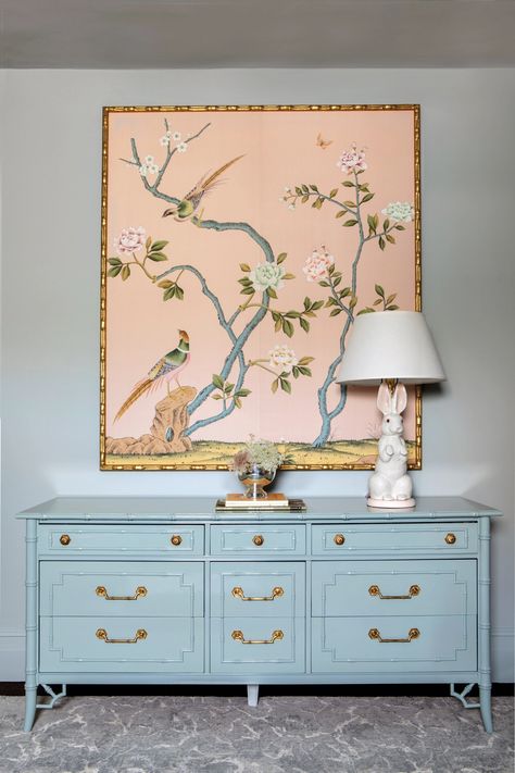 Gracie Wallpaper, Pink Chinoiserie, Chinoiserie Wall, Hand Painted Wallpaper, Chinoiserie Wallpaper, Luxe Interiors, Painting Wallpaper, Wallpaper Panels, Pink Walls