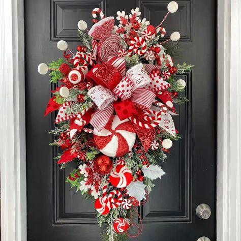 PRICES MAY VARY. Durable Materials:It is made of high-quality plastic and pine cones material.it is not easy to break or fade, it can be used for a long time Merry Christmas Door Sign: Featuring welcome print and green branches,this Christmas door sign also contains many classic Christmas elements,They are colorful and can help create a strong Christmas atmosphere Widely Used : You can hang these Christmas doors on the Christmas tree, window, fireplace, wall, front door, garden, fence or door of Christmas Heart Wreaths For Front Door, Red And White Front Door Garland, Red And White Christmas Door Wreath, Front Door Christmas Swag, Cane Door, Christmas Door Hangings, Large Christmas Wreath, Wreath Kit, Candy Wreath