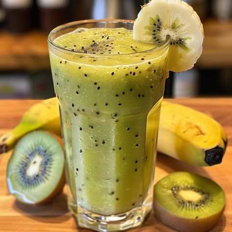 Kiwi, Banana and Pineapple Smoothie 🥝🍌🍍 📋 Ingredients: - 2 kiwis, peeled and cut into pieces - 1 banana, peeled and cut into slices - 1 cup (about 150 g) fresh pineapple, diced - 250 ml of orange juice (or almond milk for a creamier version) - Ice cubes (optional) 🥣 Instructions: 1. Place all the ingredients in a blender. 2. Optionally add ice cubes for a colder texture. 3. Blend until the mixture is smooth and consistent. 4. Pour into glasses and serve immediately. Preparation time: 5 minute... Fresh Pineapple, Pineapple Smoothie, Smoothie Ingredients, Ice Cubes, 1 Place, Orange Juice, Almond Milk, Bon Appetit, 1 Cup