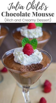 French Chocolate Mousse, Julia Childs, Valentines Recipes Desserts, Julia Child Recipes, Best Chocolate Desserts, French Chocolate, Chocolate Mousse Recipe, Low Carb Cheesecake, French Recipes