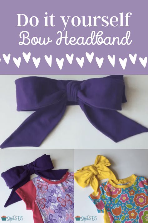 Diy Bow Headband, Big Bow Headband, Diy Headband, Headband Pattern, Small Bows, Crochet Flower Patterns, Fabric Strips, Big Bow, Diy Bow