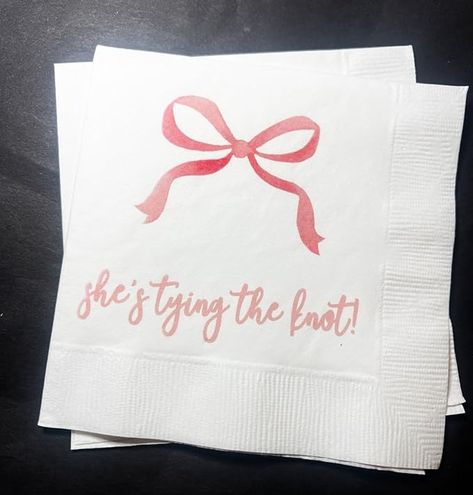 Amazon.com: Generic She's Tying The Knot Bridal Shower Pink Bow Bridal Shower Brunch Pink Bachelorette - Cocktail, Napkins Set of 25, White : Home & Kitchen Bachelorette Cocktails, Bridal Shower Pink, Tie The Knot Wedding, Pink Bachelorette, Bridal Shower Inspo, Pink Bridal Shower, Bridal Shower Brunch, Tying The Knot, Bridal Shower Signs