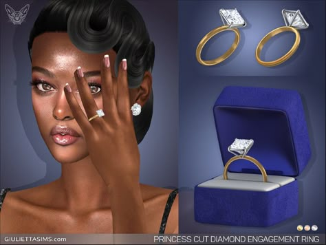 The Sims Resource - Princess Cut Diamond Engagement Ring Sims 4 Rings Cc, Sims 4 Rings, Sims 4 Cc Eyes, Sims Baby, Sims 4 Traits, Sims 4 Family, The Sims 4 Skin, Sims 4 Cc Kids Clothing, Sims 4 Studio