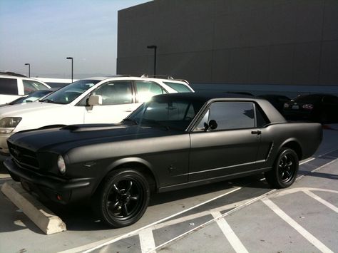 Flat black mustang coupe Matte Black Mustang, Mustang Restomod, 240z Datsun, 1969 Mustang, Ford Mustang 1965, Black Mustang, 1966 Mustang, 66 Mustang, Future Vehicles